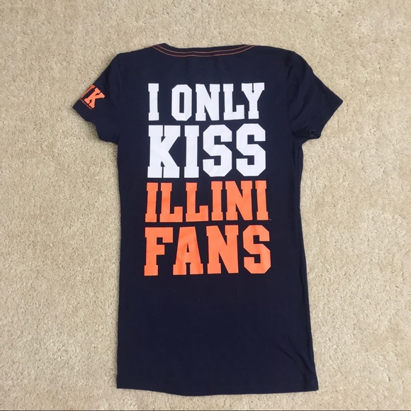 PINK Victoria's Secret Tops - VS PINK “I Only Kiss Illini Fans” V-Neck Tee